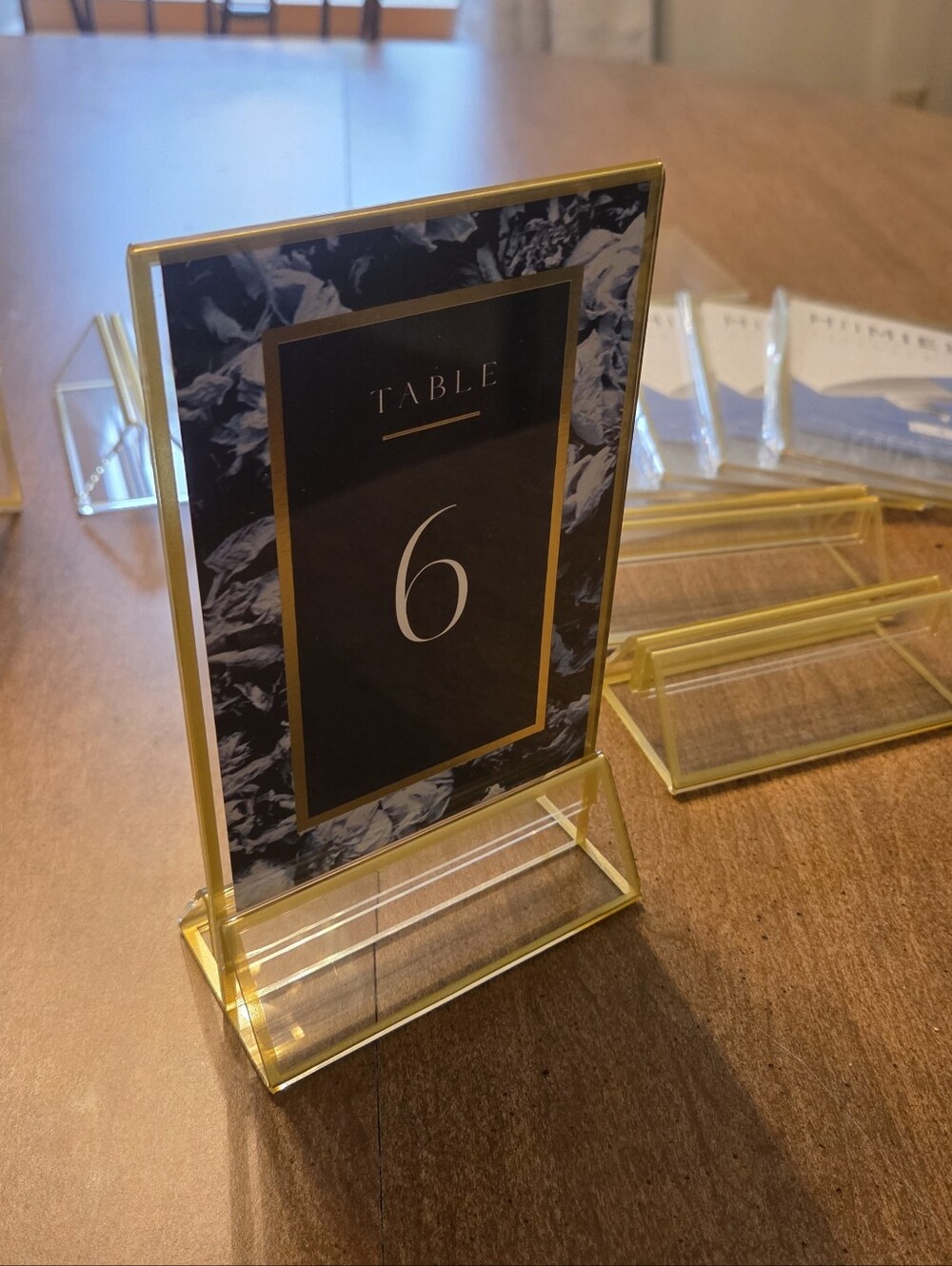 17 Pack Gold Sign Holders 4x6'' Acrylic Double Sided Table Menu Display Stand - Picture 3 of 5
